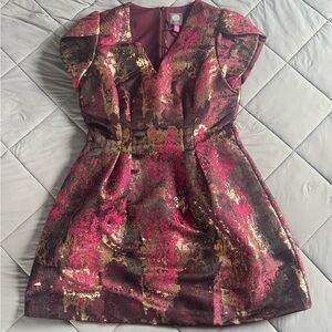 Vince Camuto Burgundy and Gold Wedding Dress